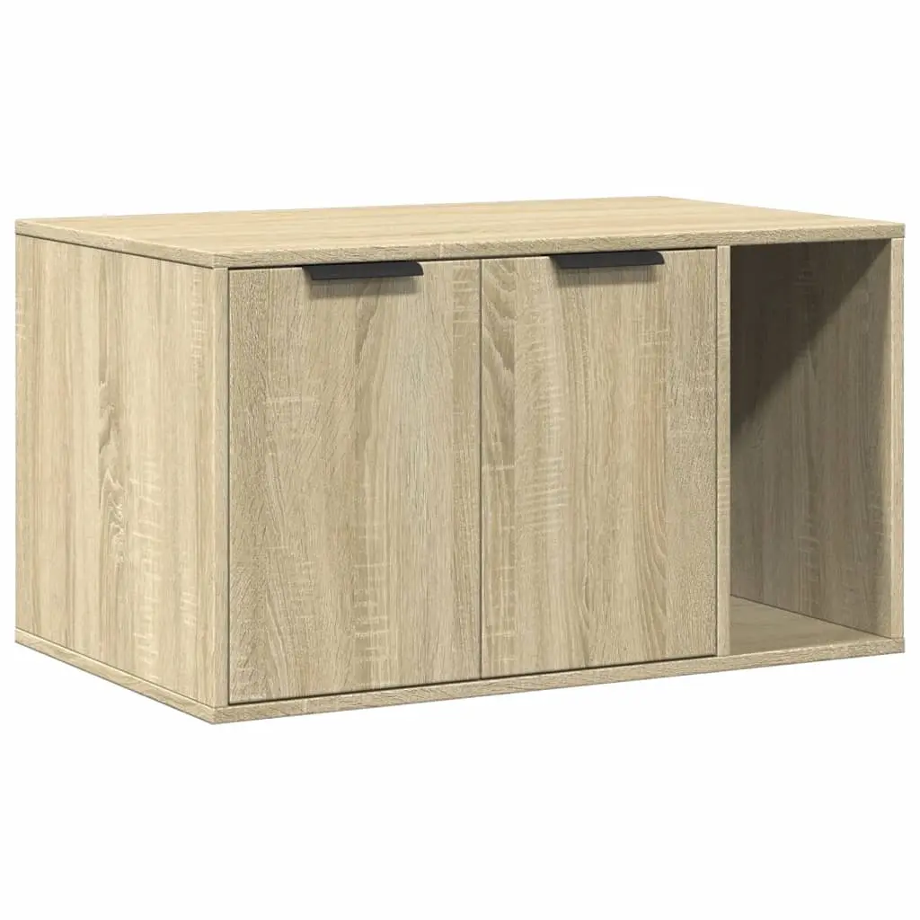 Cat Litter Box Enclosure Sonoma Oak 80x50x45 cm Engineered Wood 857735 - Pets