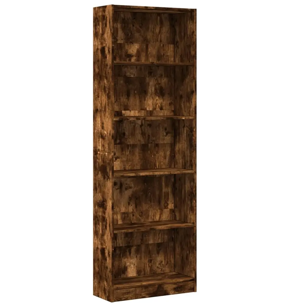 Bookcase Smoked Oak 60x24x176 cm Engineered Wood 857825 - Furniture