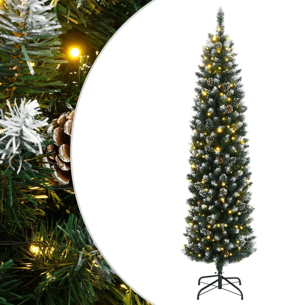 Artificial Slim Christmas Tree 150 LEDs 150 cm 3315779 - Home & Garden