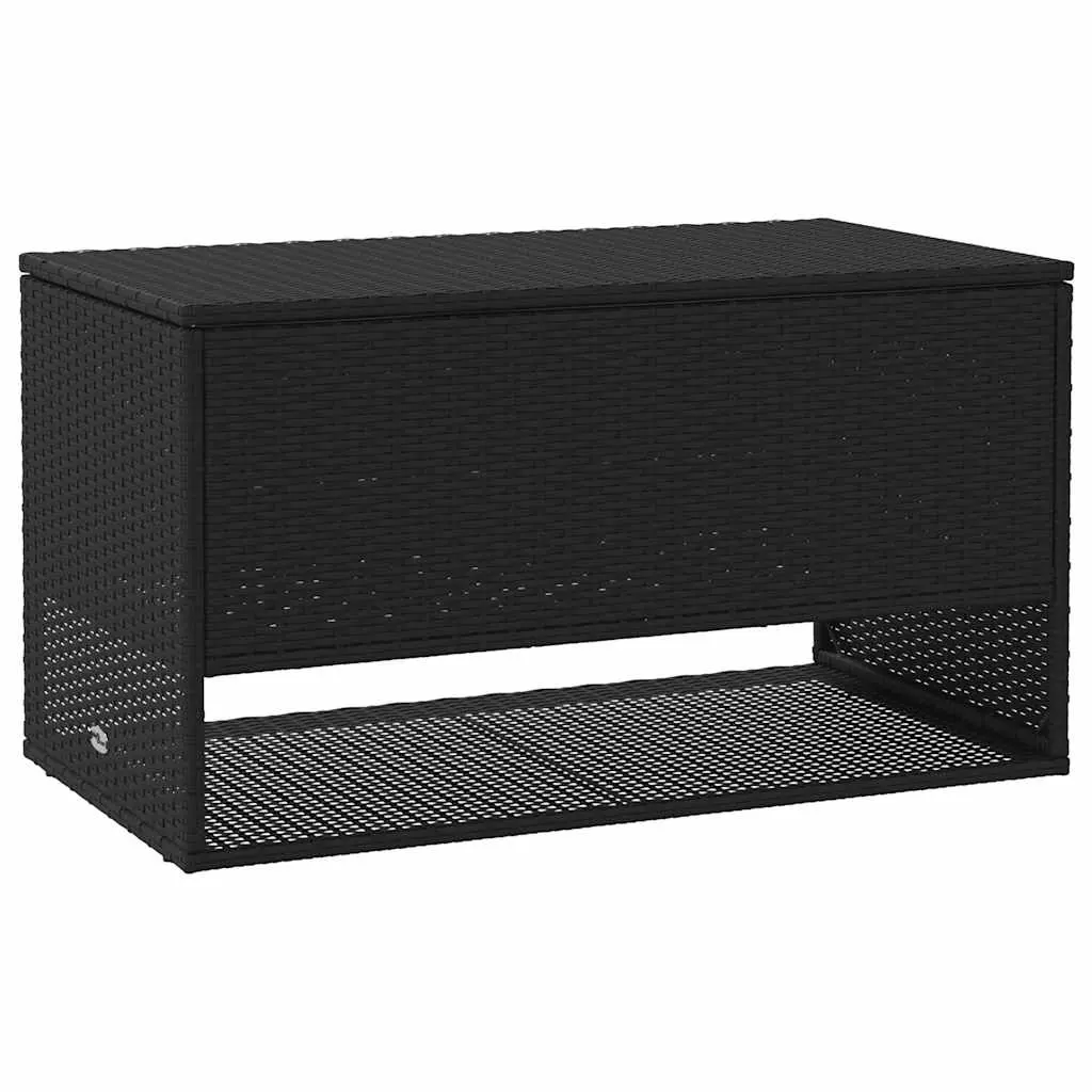 Outdoor Cushion Box Black 100x55x55.5 cm Poly Rattan 4104141 - Furniture