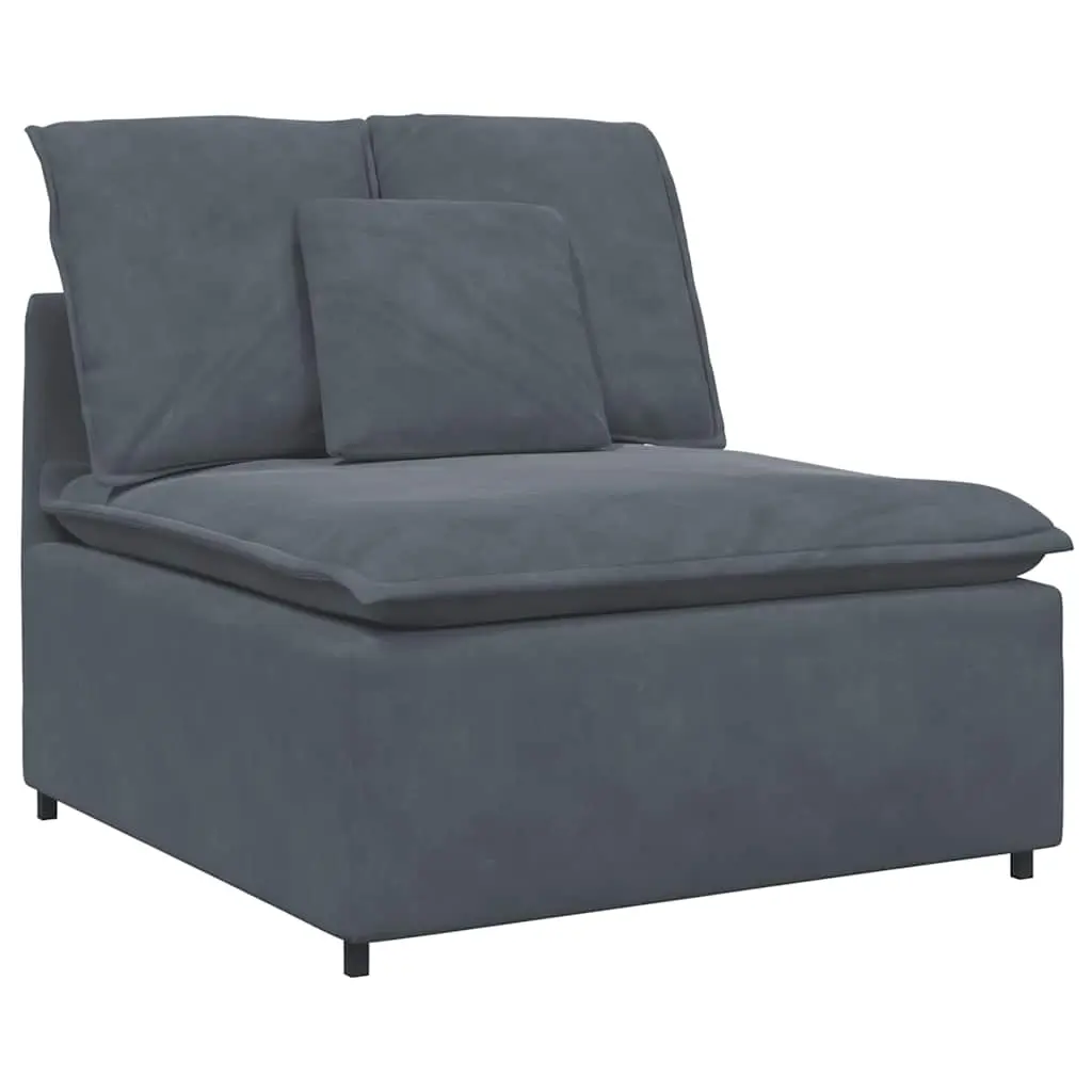 Modular Sofa Centre Module with Cushions Dark Grey 100 cm 4104430 - Furniture