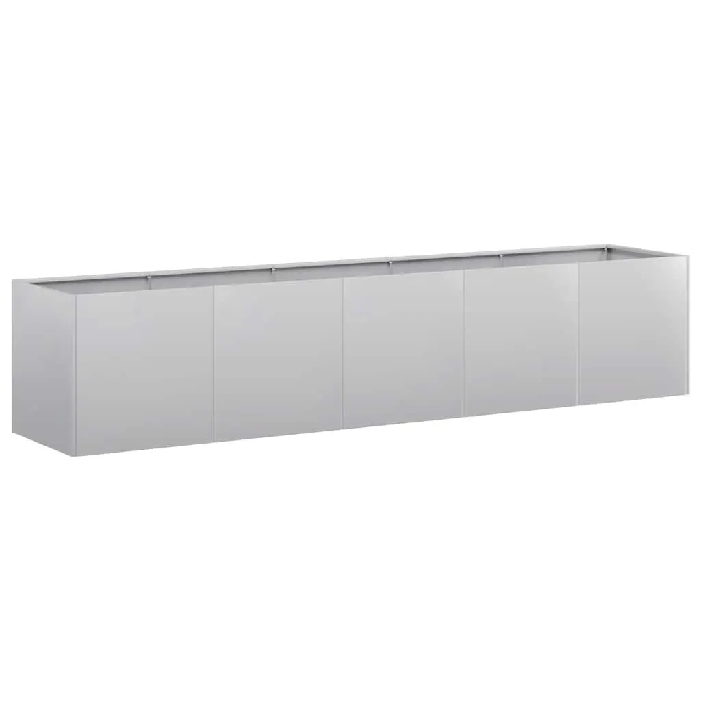 Planter 200x40x40 cm Galvanised Steel 860687 - Home & Garden