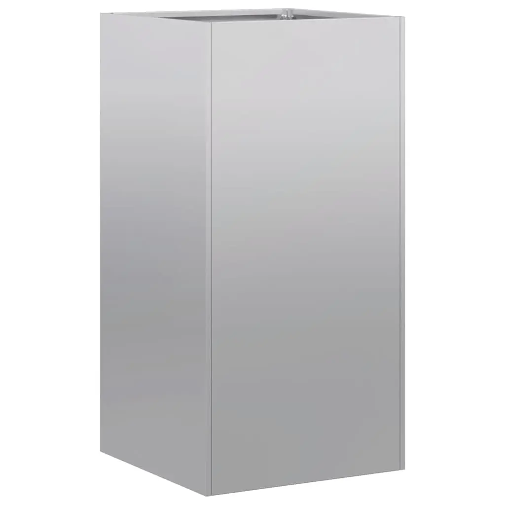 Planter 40x40x80 cm Galvanised Steel 860708 - Home & Garden