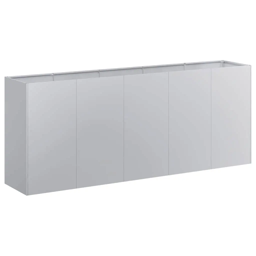 Planter 200x40x80 cm Galvanised Steel 860729 - Home & Garden