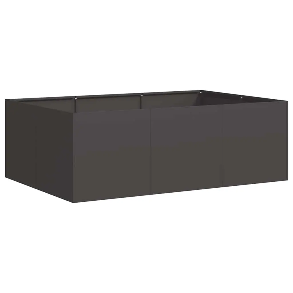 Planter Black 120x80x40 cm Steel 860745 - Home & Garden