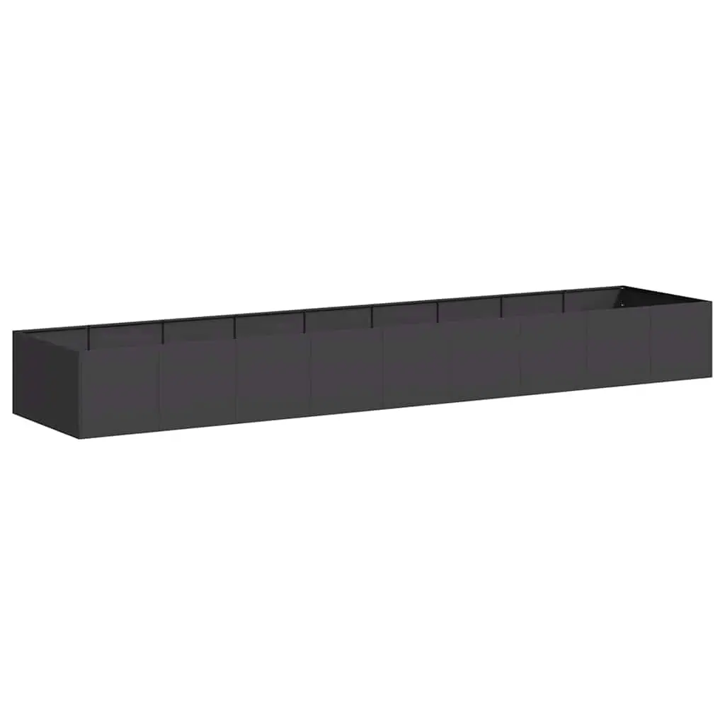 Planter Black 360x80x40 cm Steel 860766 - Home & Garden