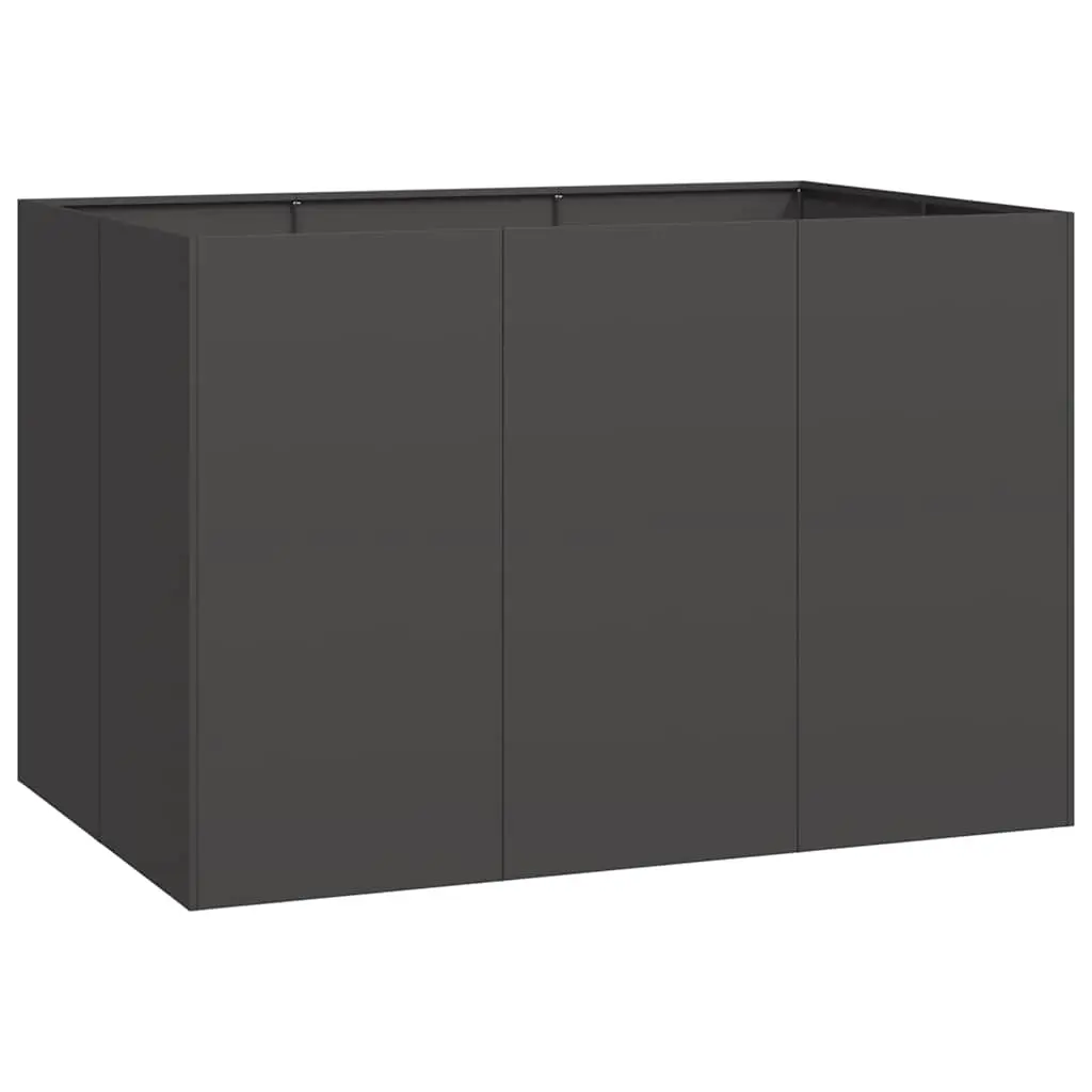 Planter Black 120x80x80 cm Steel 860787 - Home & Garden
