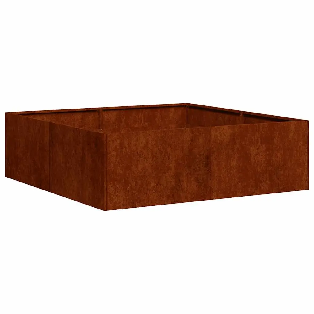 Planter Rusty 100x100x30 cm Weathering Steel 860814 - Home & Garden
