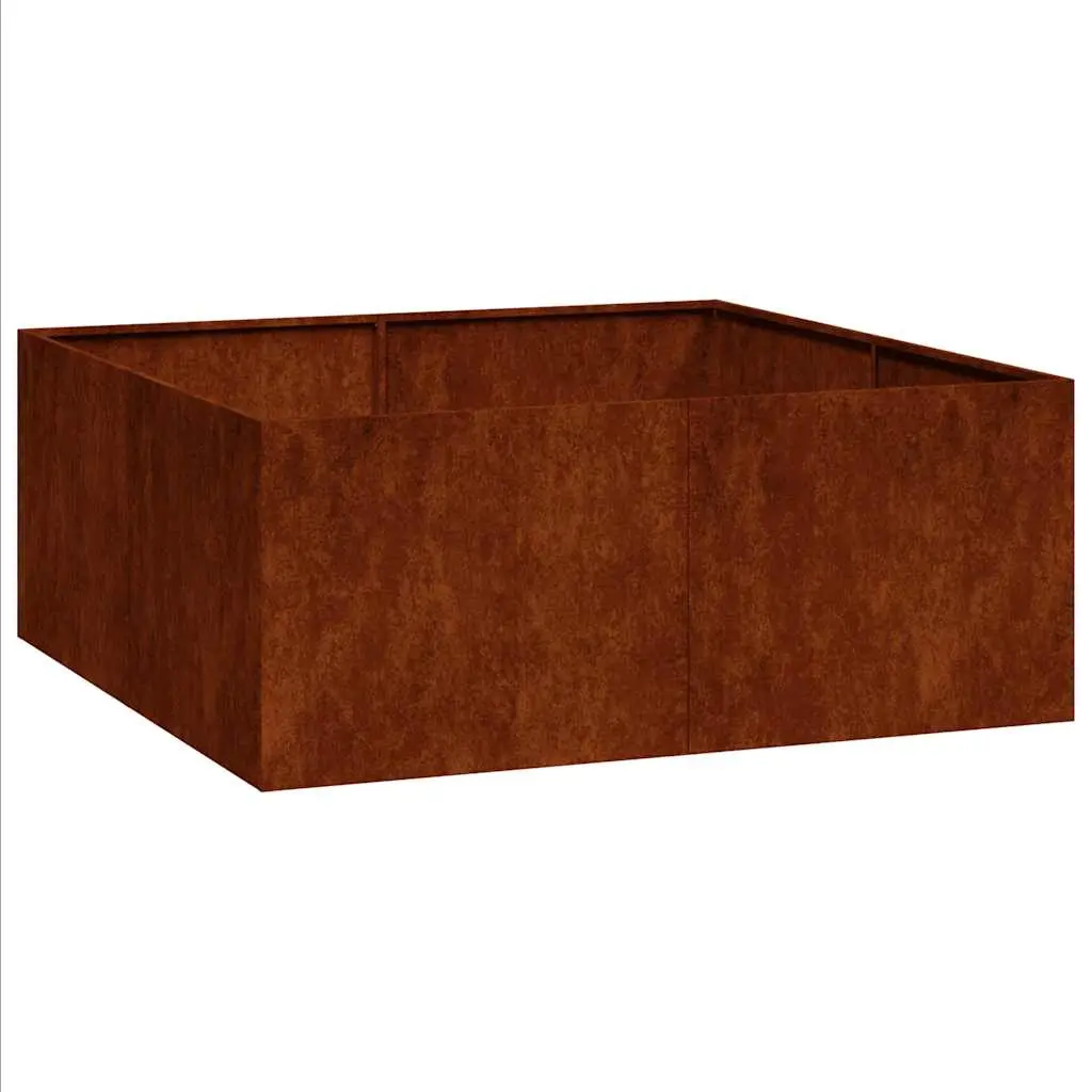 Planter Rusty 100x100x40 cm Weathering Steel 860821 - Home & Garden