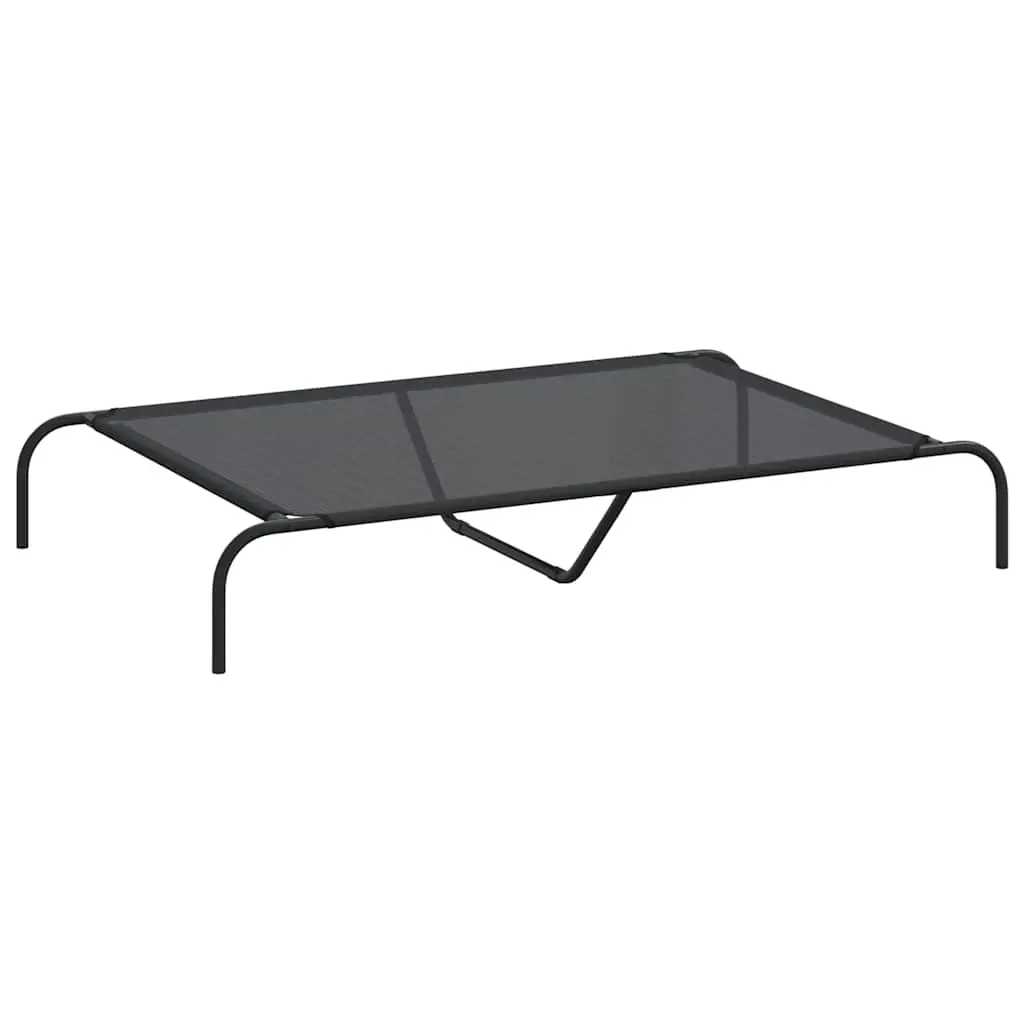 Elevated Dog Bed Black 130x80x20 cm Textilene and Steel 42000836 - Pets