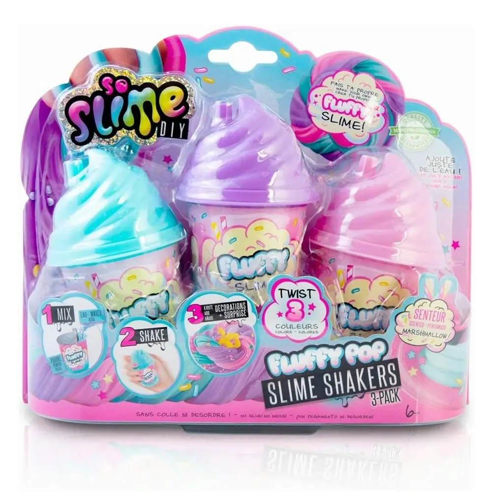 3pc So Slime DIY Fluffy Pop Slime Shakers Kids/Children Craft Activity Fun Toy - Hobbies