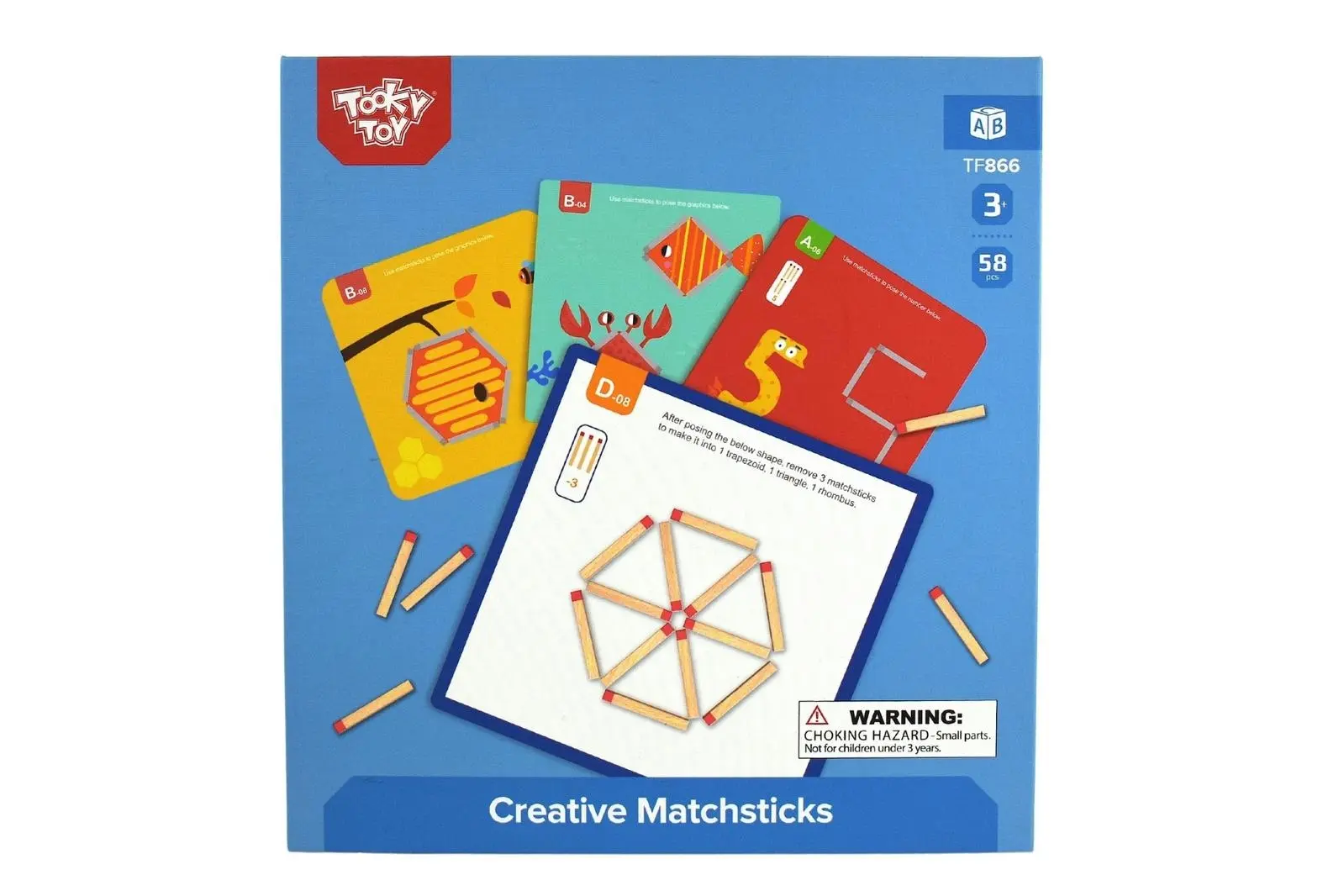 Tooky Toy Creative Matchsticks Children's/Kids Tabletop Problem Solving Game 3+ - Toys & Games