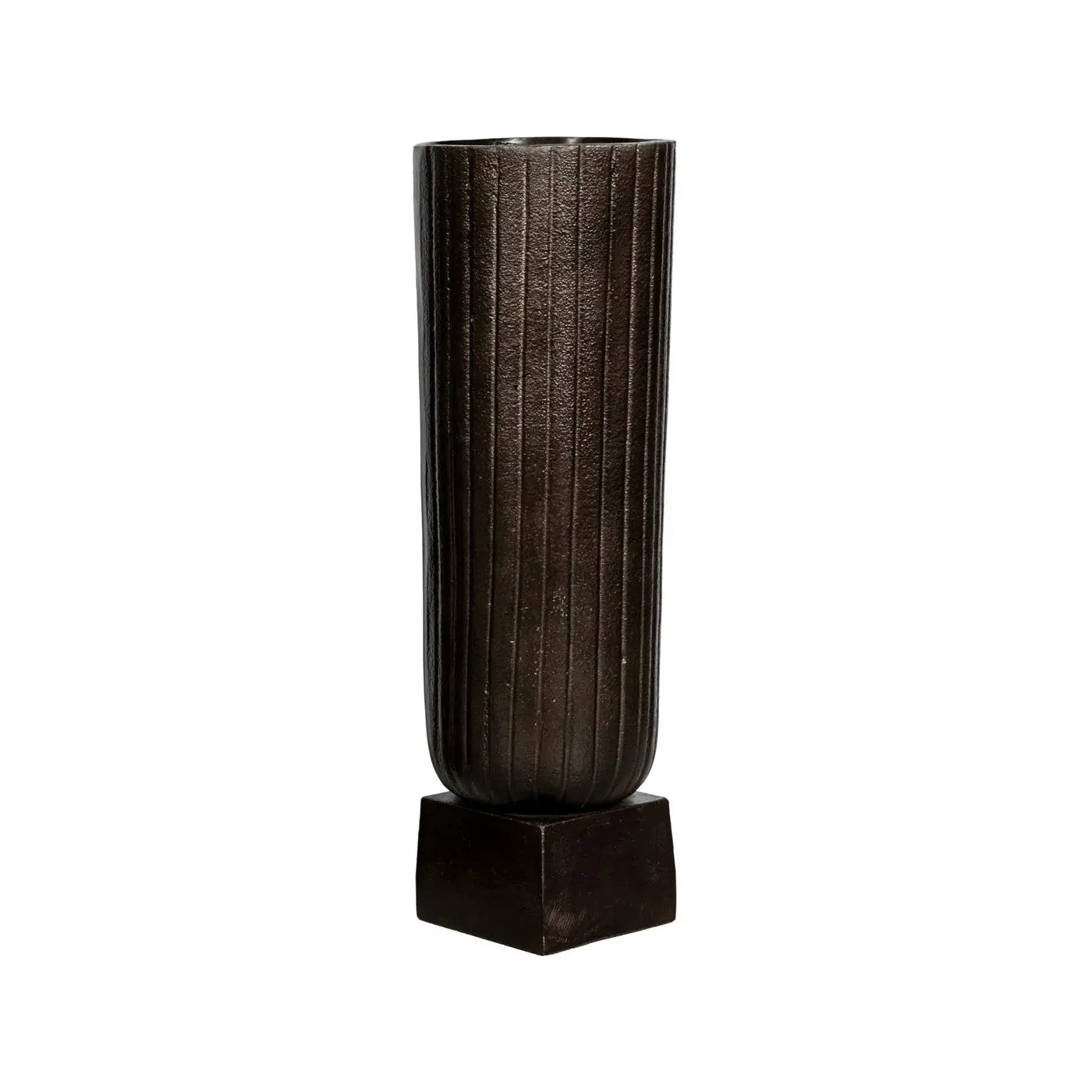 SSH Collection Fluted 38cm Tall Vase - Antique Brown