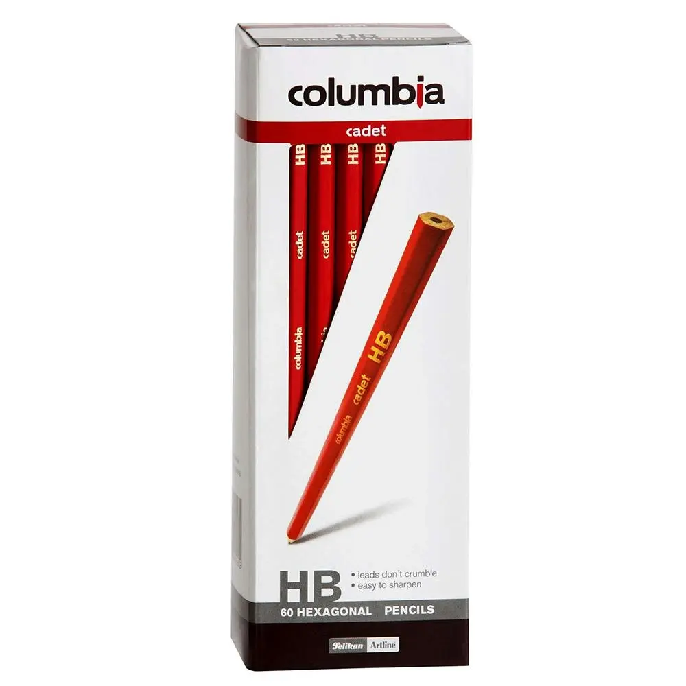 60pc Columbia Kids/Adults Cadet Range HB Drawing/Sketching Hexagonal Pencils - Office