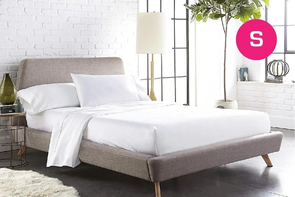 Single Size White Color 1000TC 100% Cotton Fittd Sheet Flat Sheet Pillowcase Set - Home & Garden