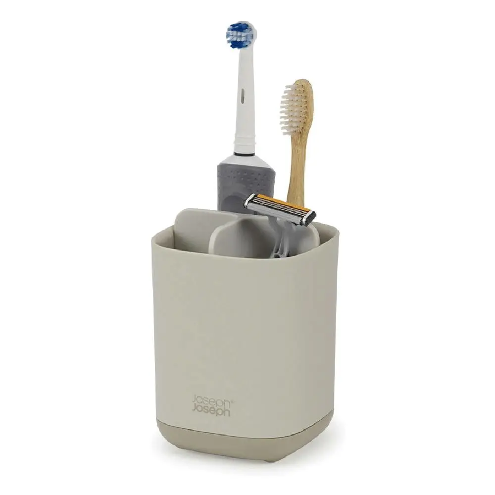Joseph & Joseph EasyStore 13cm Toothbrush Caddy Home Organiser/Storage Ecru - Home & Garden