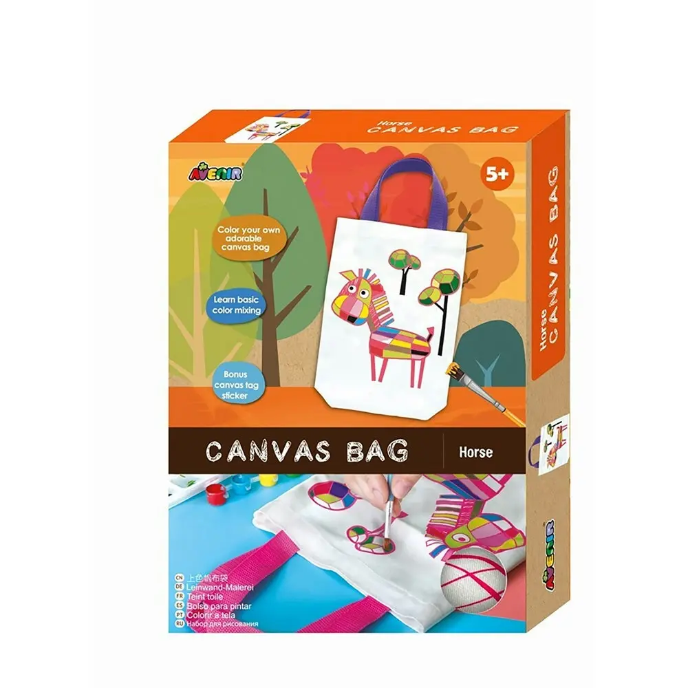 Avenir Canvas Bag Horse Art/Craft Paint Brush Kids/Children Fun Colouring 5y+ - Hobbies