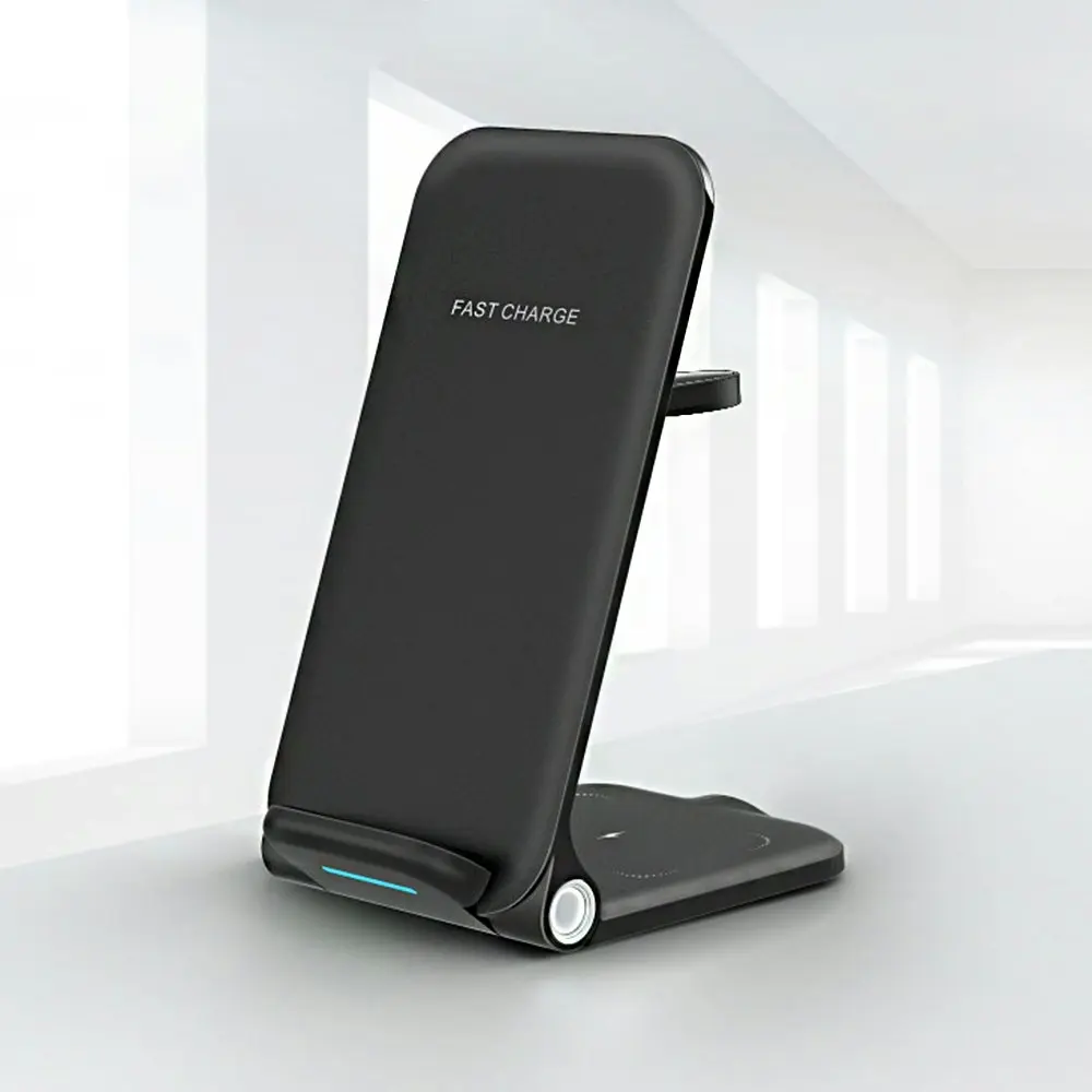 Folding 3 In 1 Wireless Charger Multifunctional Vertical Mobile Phone Bracket - Electronics