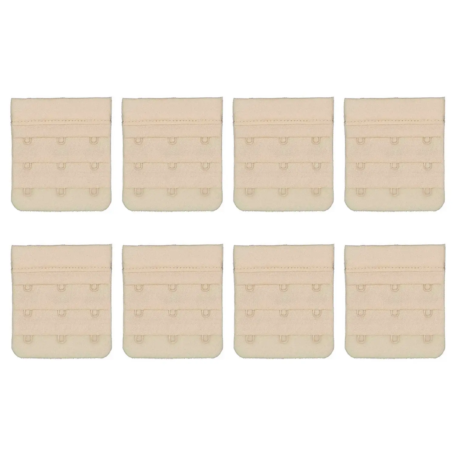 8 Pack Triumph 3 Hook Bra Band Extender Extension Clip On Band Strap Beige Bulk - Fashion