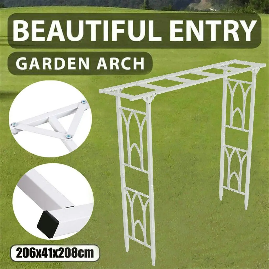 Fin Decorative Metal Garden Trellis Arch Durable Steel Tubing Wedding Party Archway - Religious & Ceremonial