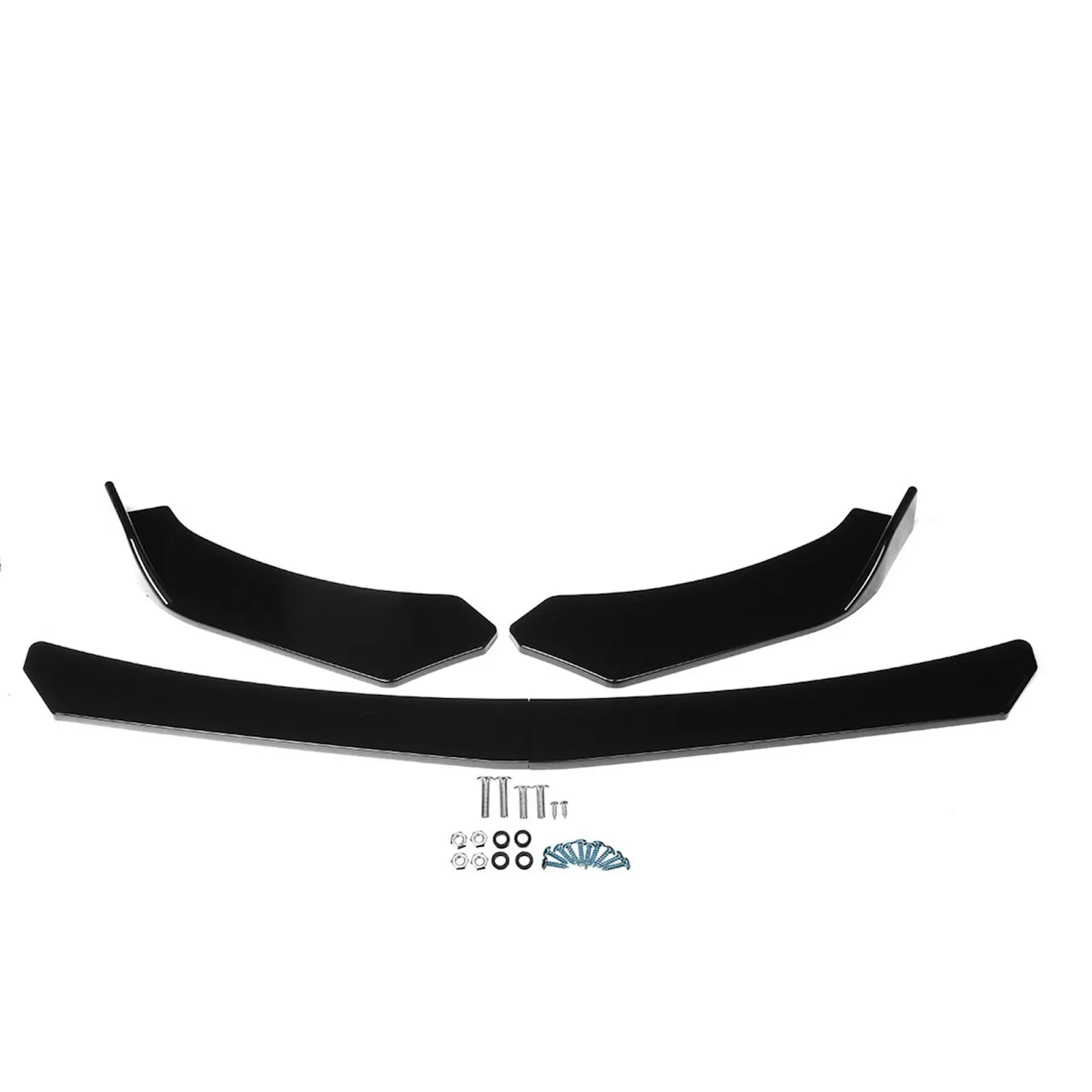 4PCS Universal Car Front Lip Chin Bumper Protector Spoiler Splitter Body Kit Glossy - Automotive