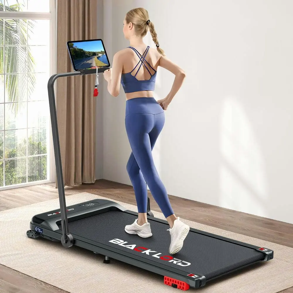 Black Lord Treadmill Electric Walking Pad Home Office Incline Foldable Black - Sports & Outdoor