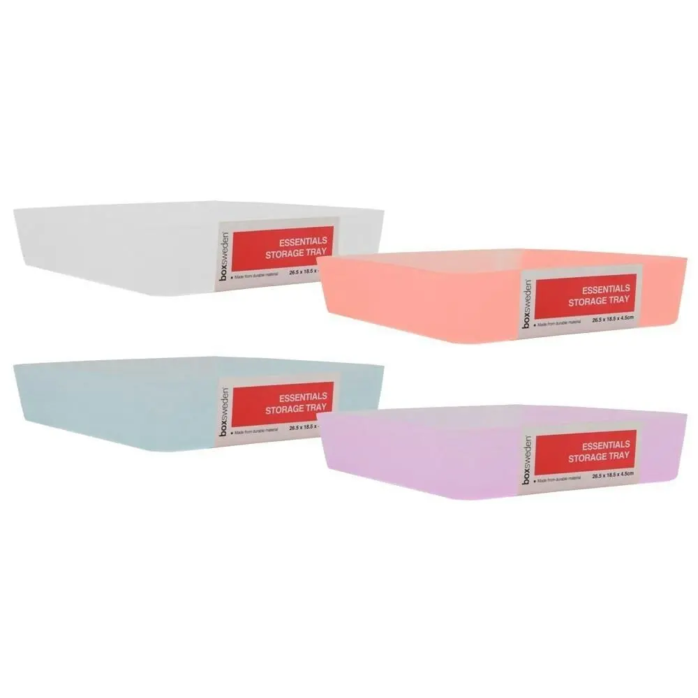 4x Boxsweden Essentials Storage Tray 26cm Home Kitchen Display Vessel Tray Asst - Home & Garden