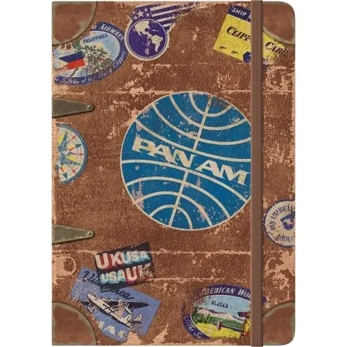 Nostalgic Art Writing A5 Notebook Pan Am Travel Stickers Stationery w/Hard Cover - Office