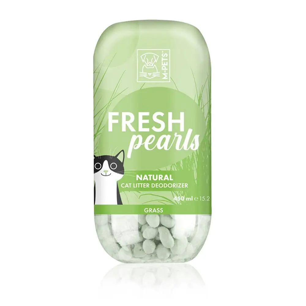 M-Pets 450ml Fresh Pearls Natural Cat Litter Deodoriser Odour Remover Grass