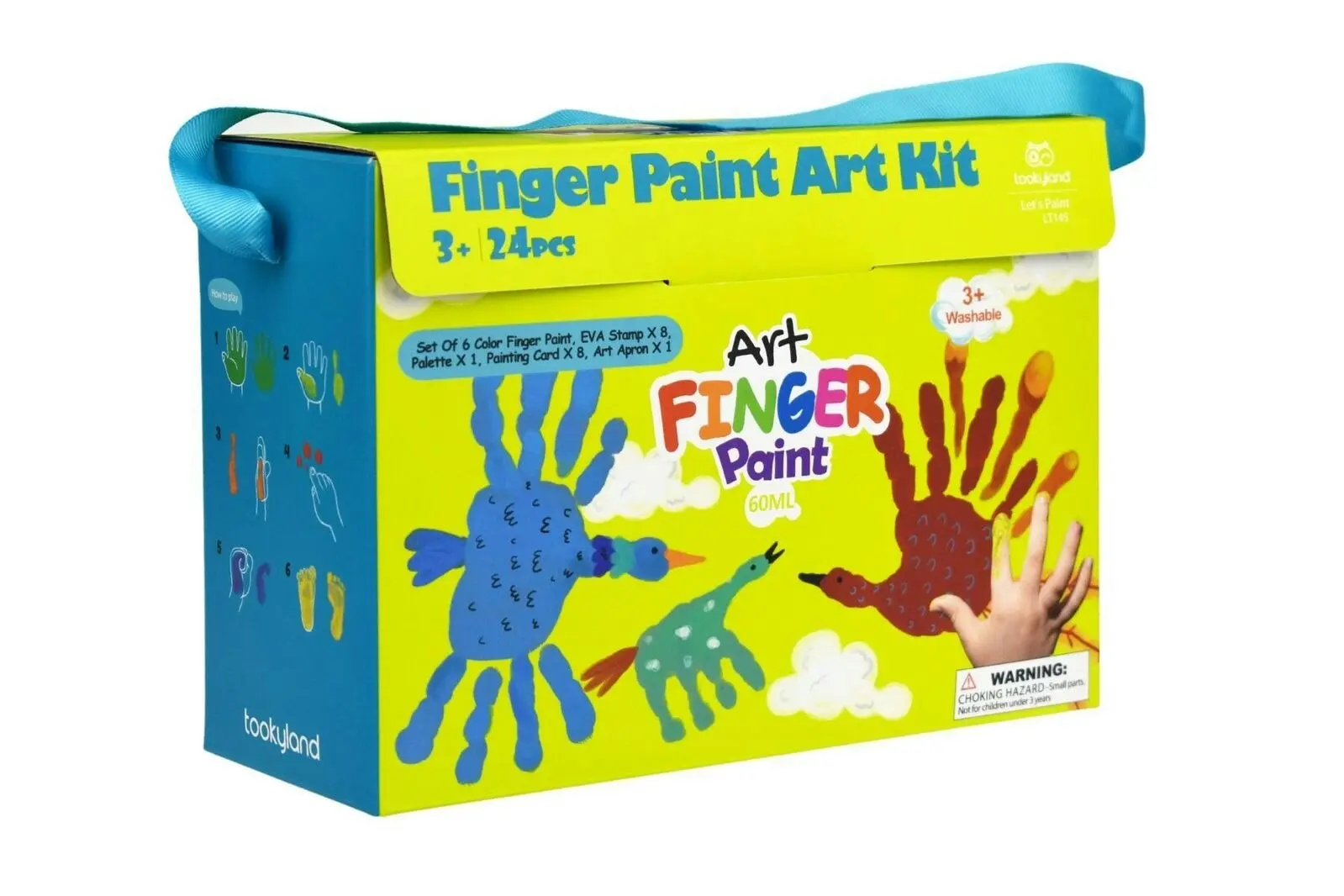 24pc Tookyland Washable Finger Paint Art Craft Kit Kids Activity Fun Play Toy 3+ - Hobbies