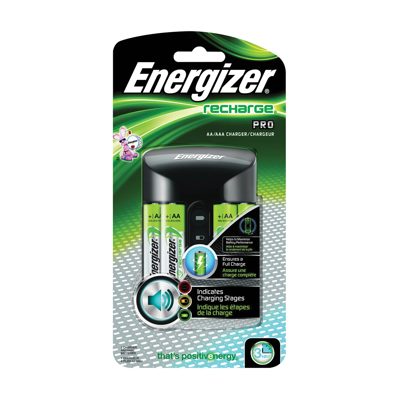 CHPROWB4 Battery Charger, AA, AAA Battery, Nickel-Metal Hydride Battery, 4 -Battery, Black