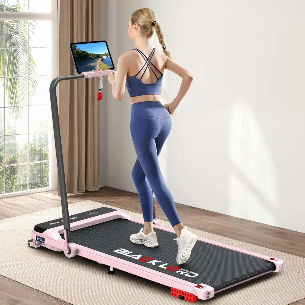 Black Lord Treadmill Electric Walking Pad Home Office Incline Foldable Pink - Sports & Outdoor