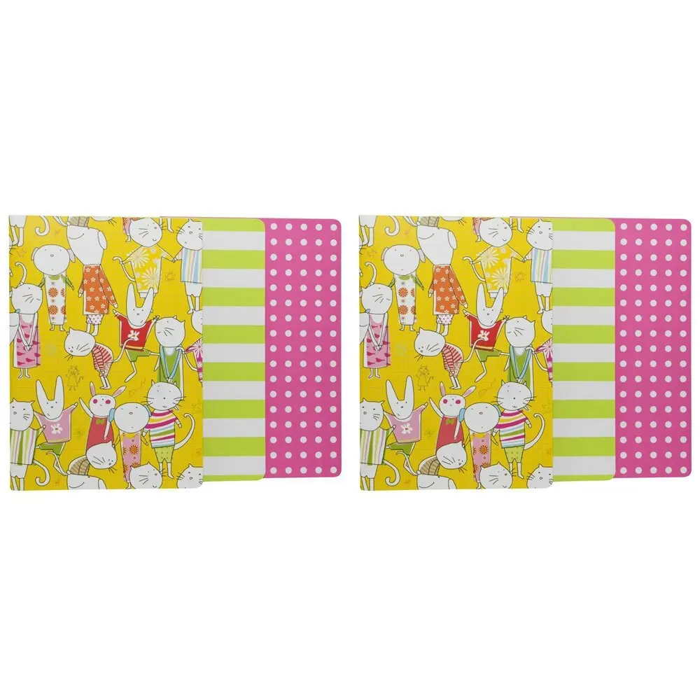 2x 3PK Lantern Studios Animal Playdate A5 Journal Notebook Stationery Set Cahier - Office