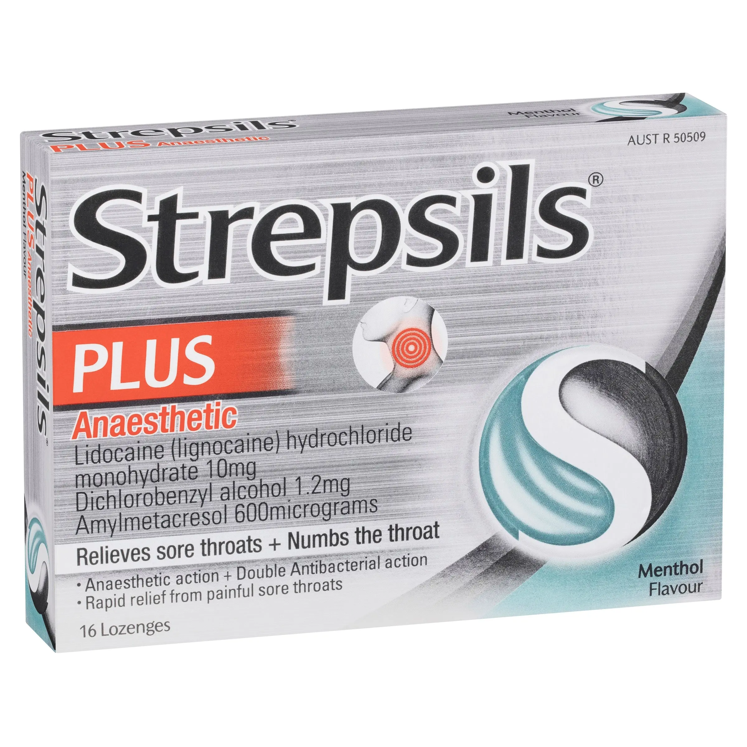 Strepsils Plus Numbing Lozenges 16pk Sore Throat Pain Relief - Health