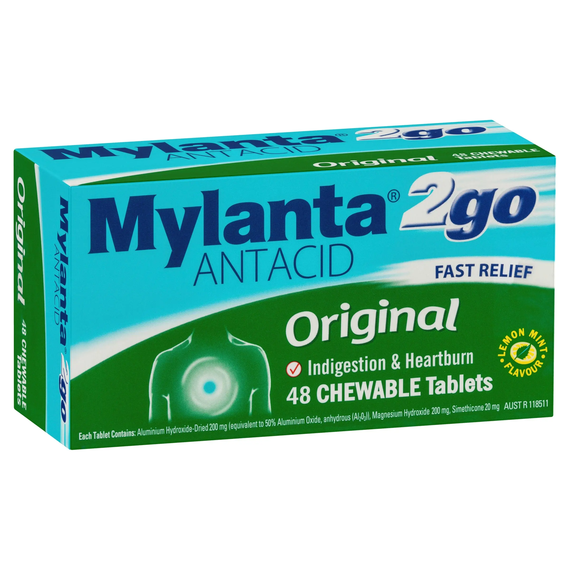 Mylanta 2 Go Antacid Original 48 Tablets - Health