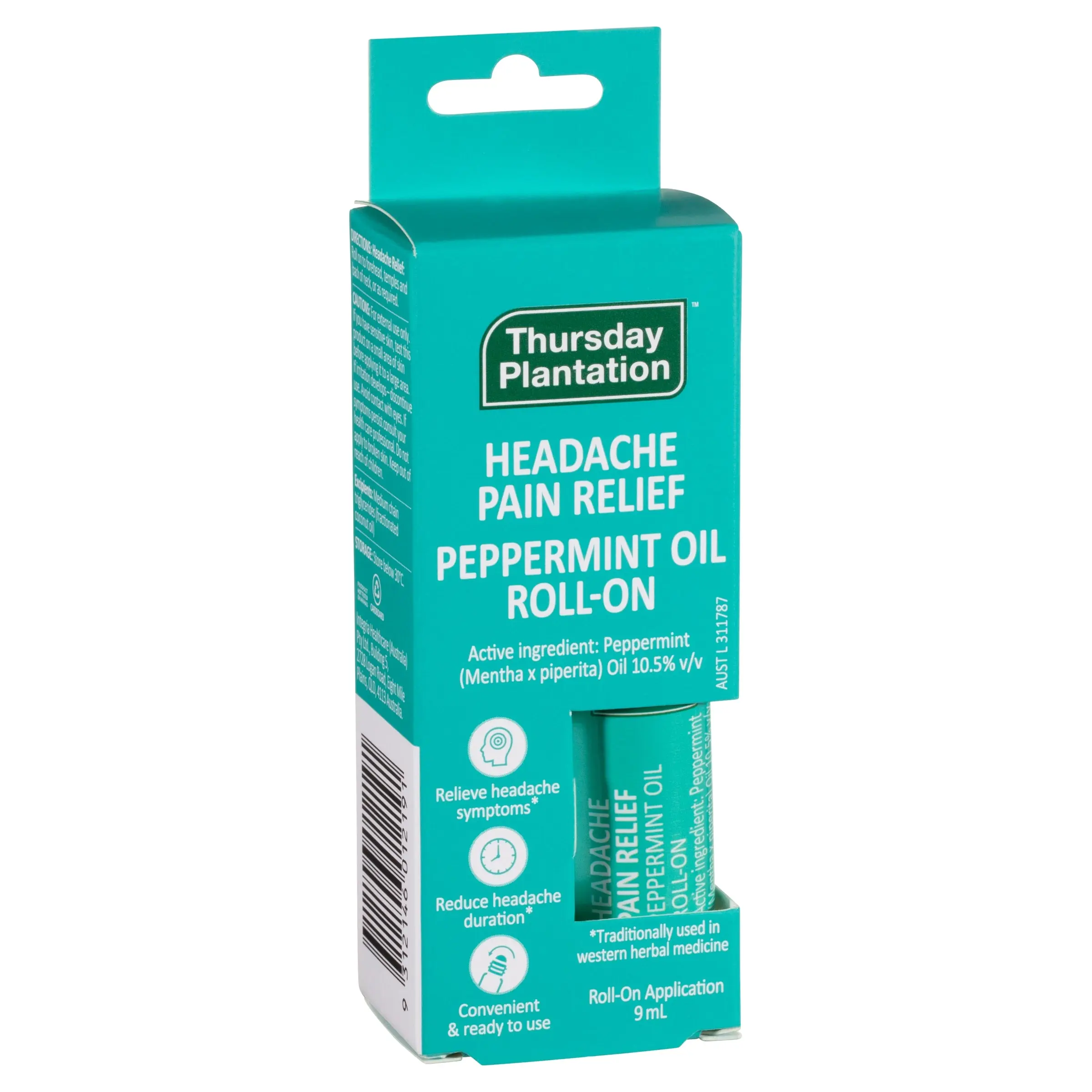 Thursday Plantation Peppermint Headache Pain Relief Roll On 9ml - Health