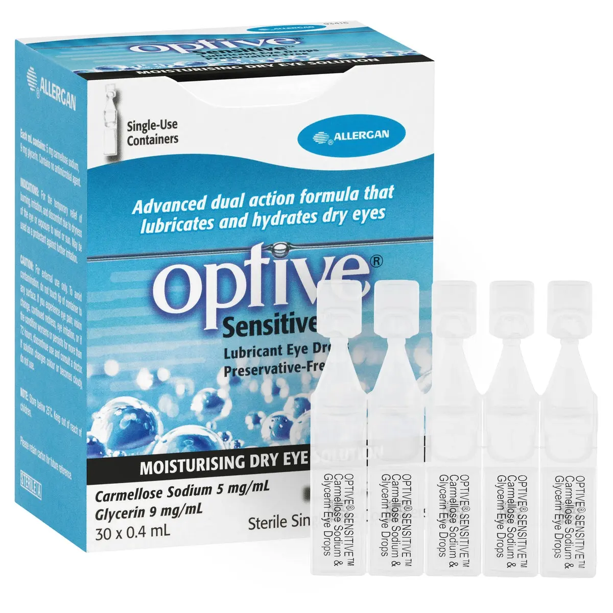 Optive Sensitive Eye Drops 30 x 0.4ml - Health