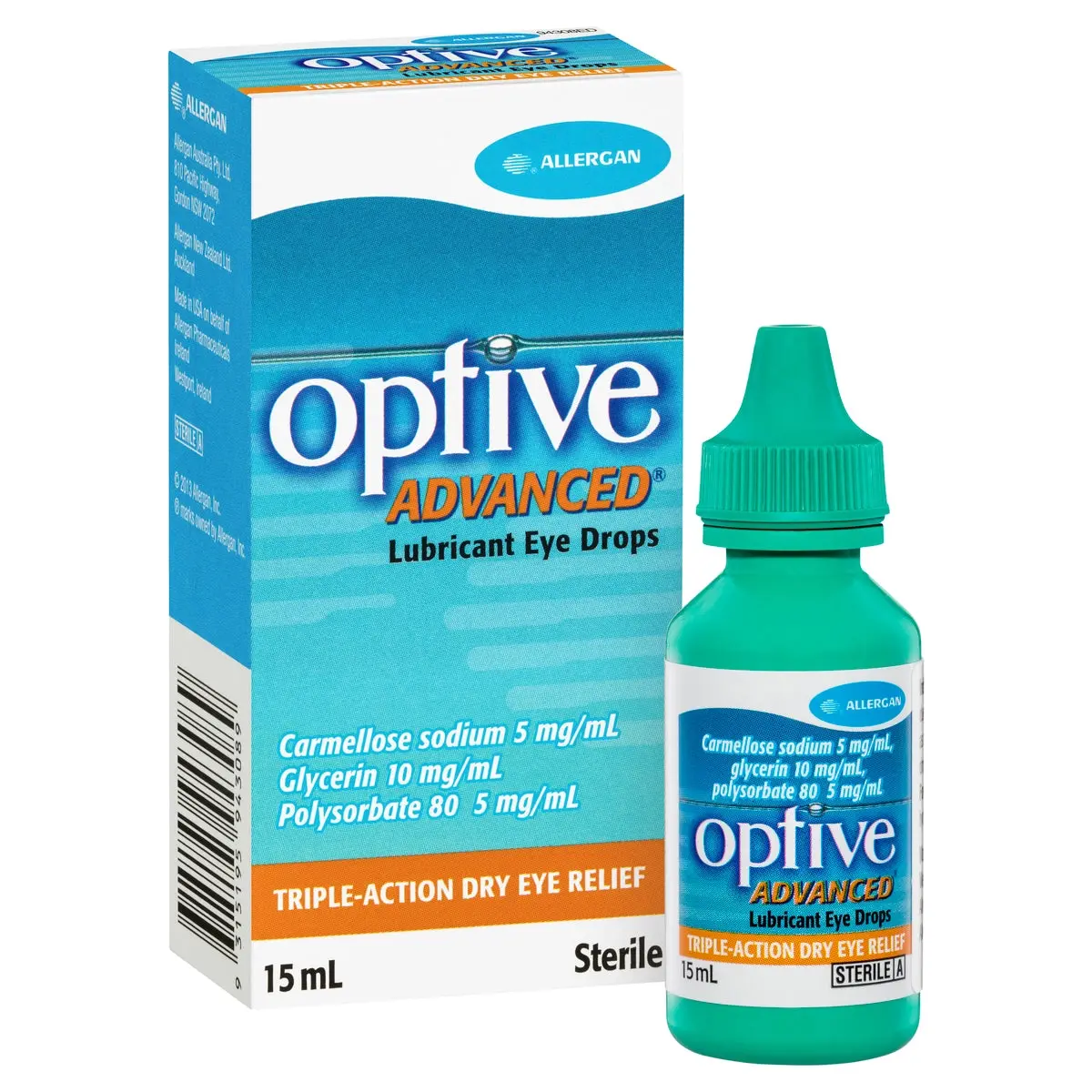 Optive Advanced Lubricant Eye Drops 15ml - Health