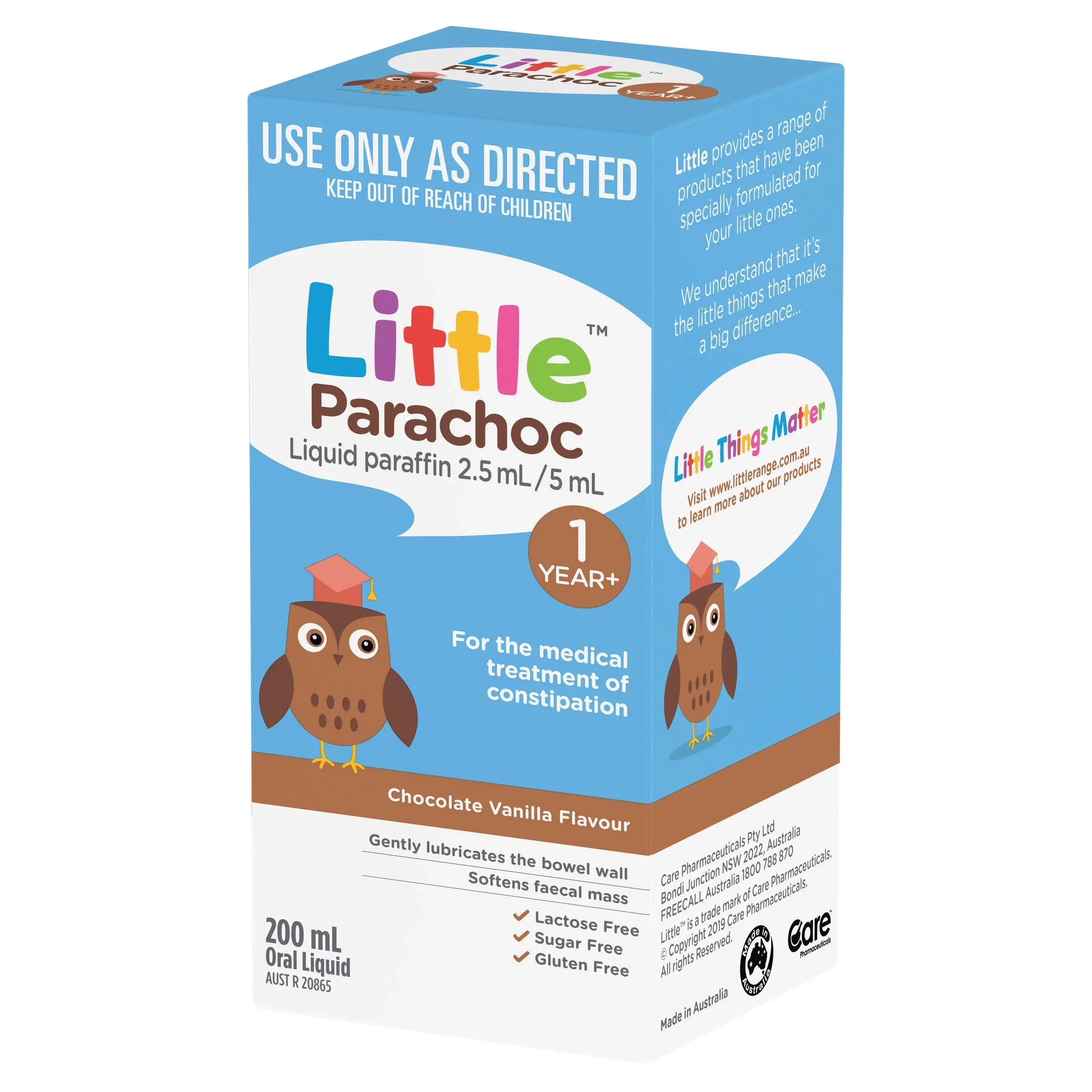Little Parachoc Liquid Paraffin Chocolate Vanilla 200mL - Health