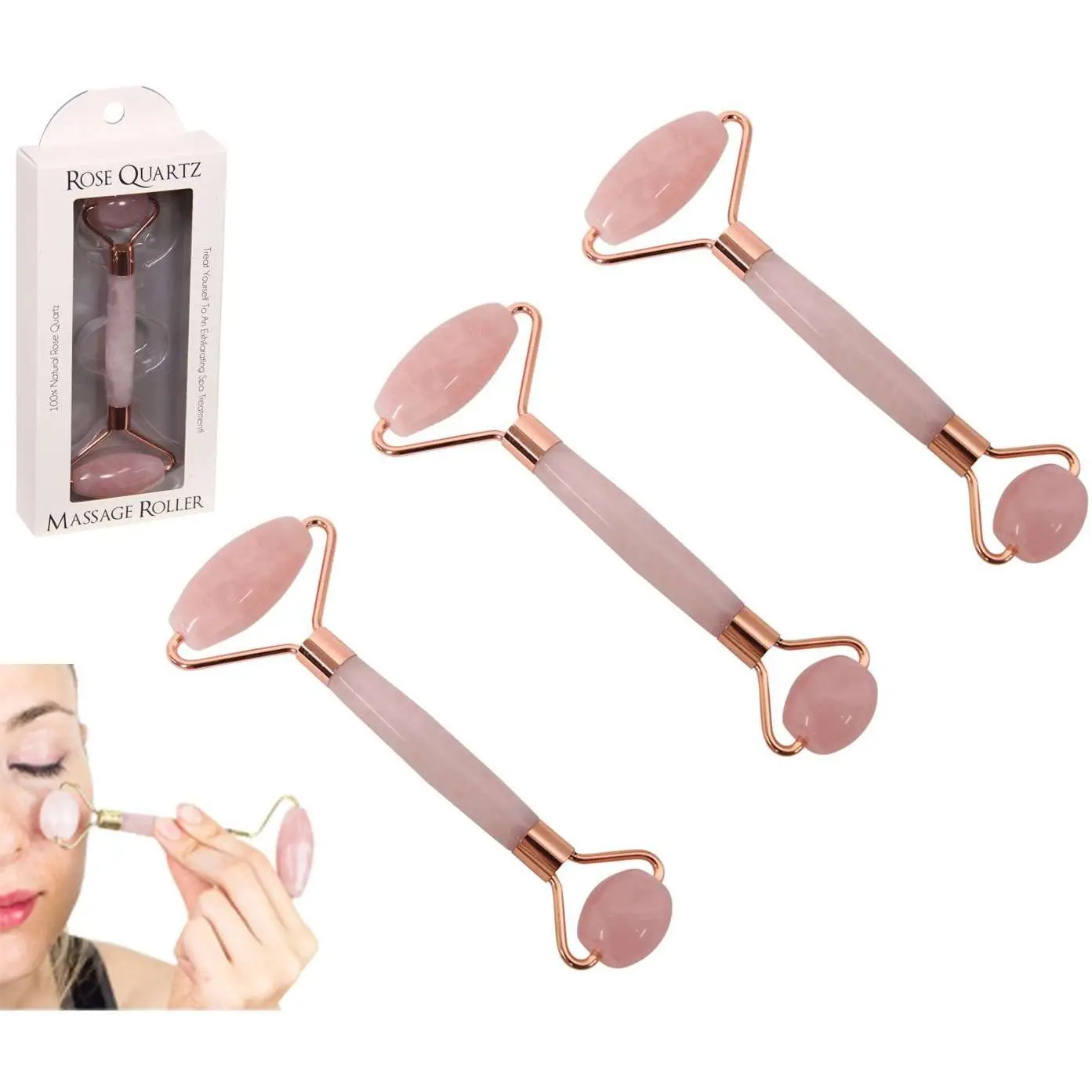 Wellness Massage Roller - Rose Quartz
