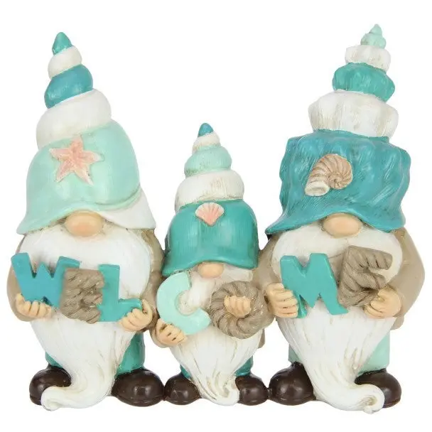 Triple Beach Gnomes with Welcome Sign - Home & Garden
