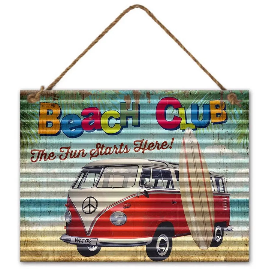 Wall Hanging Plaque - Kombi Van Beach Club
