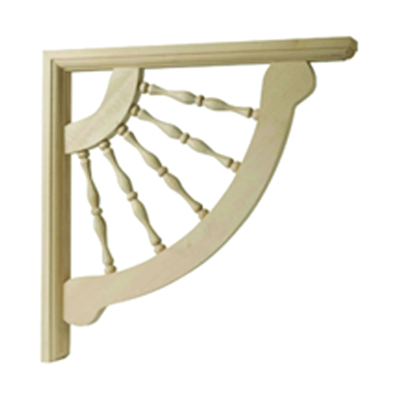 BR408 Spindle Bracket, 12 in L, Hardwood, Natural - Waddell