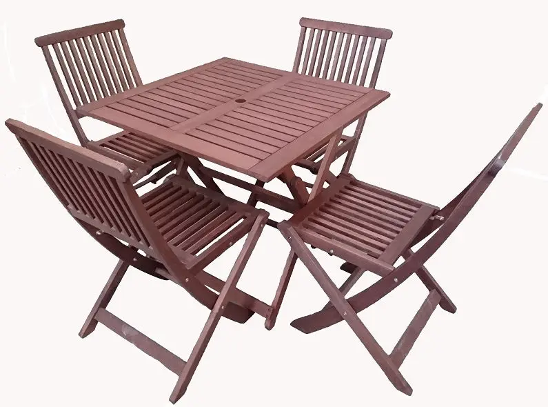 Island Square Folding 5pc Setting - Furniture
