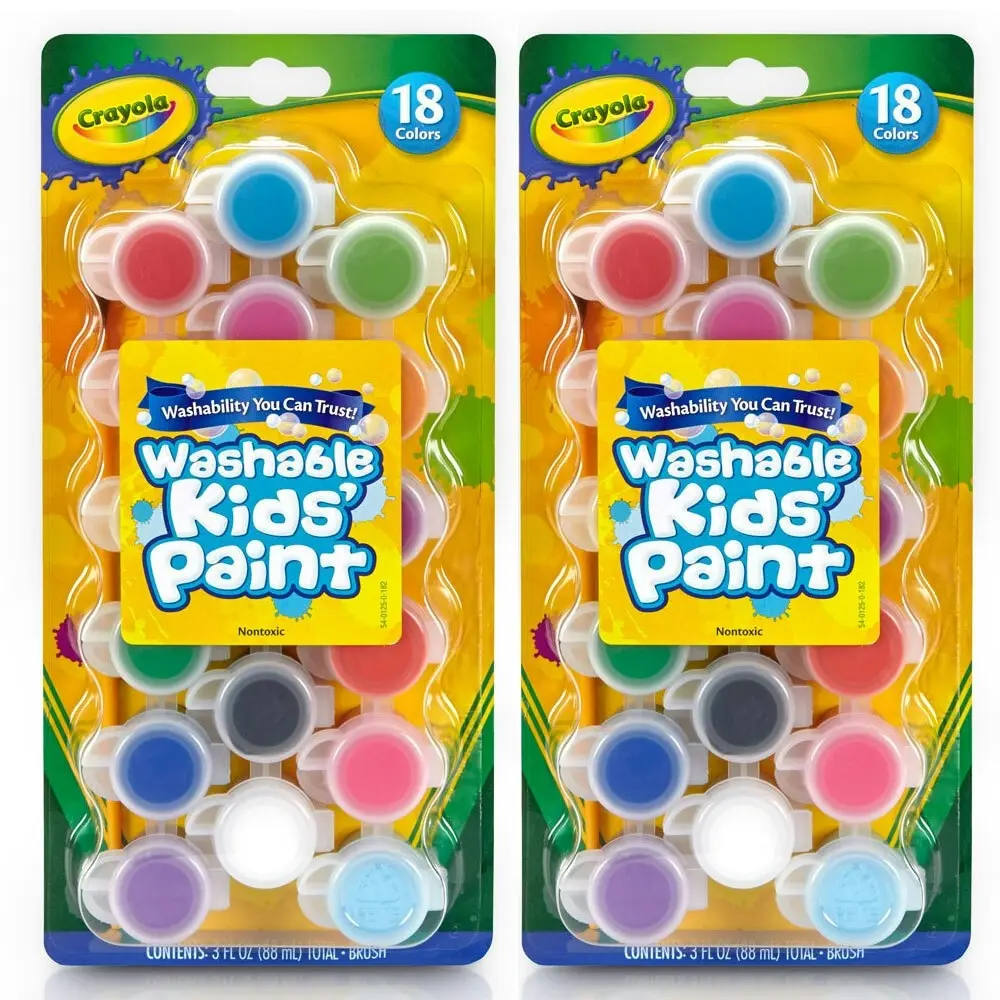 2PK Crayola Washable Kids Watercolour Non Toxic Paints w/Brush Arts Kids 3y+ - Hobbies
