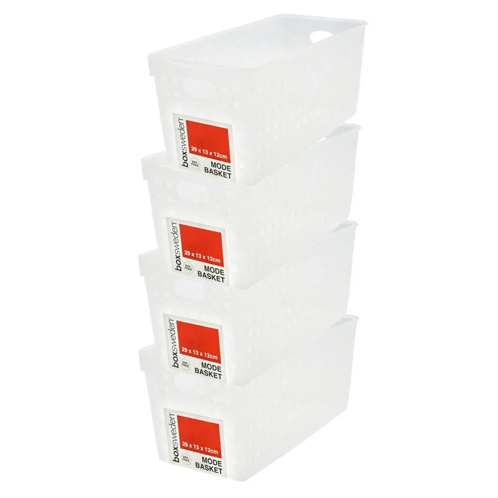 4x Boxsweden Mode Basket 29cm w/ Handles Cleaning Storage Organiser Container - Home & Garden