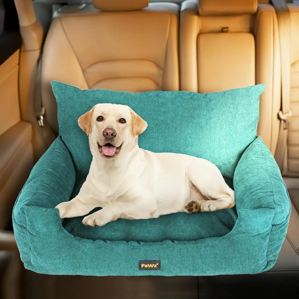 Pawz Pet Car Booster Seat Dog Protector Portable Travel Bed Removable Green L - Pets