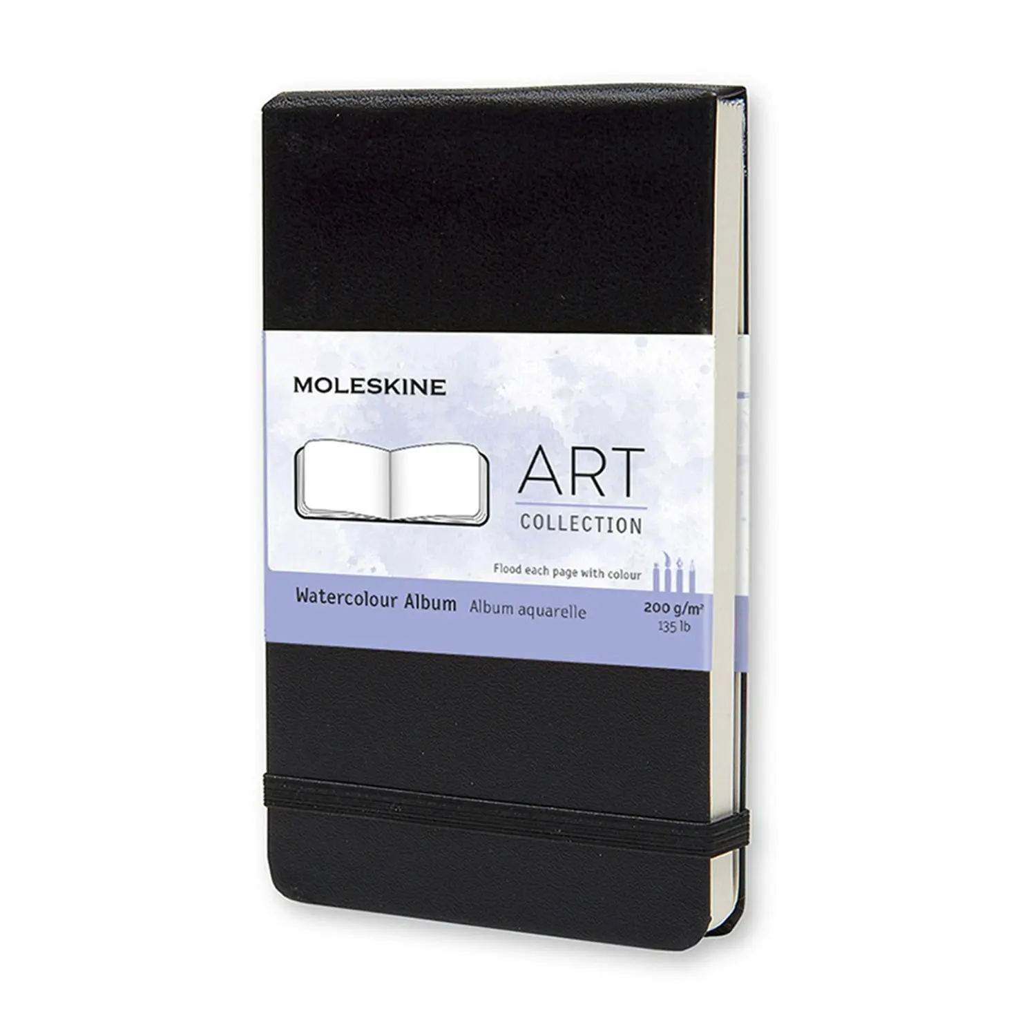 Moleskine Art Watercolour Hard Cover 200gsm Pocket Album Plain Notebook Black - Hobbies