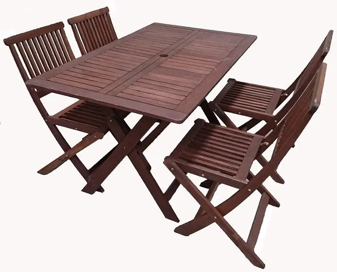 Island Rectangular Folding 5pc Setting - Furniture