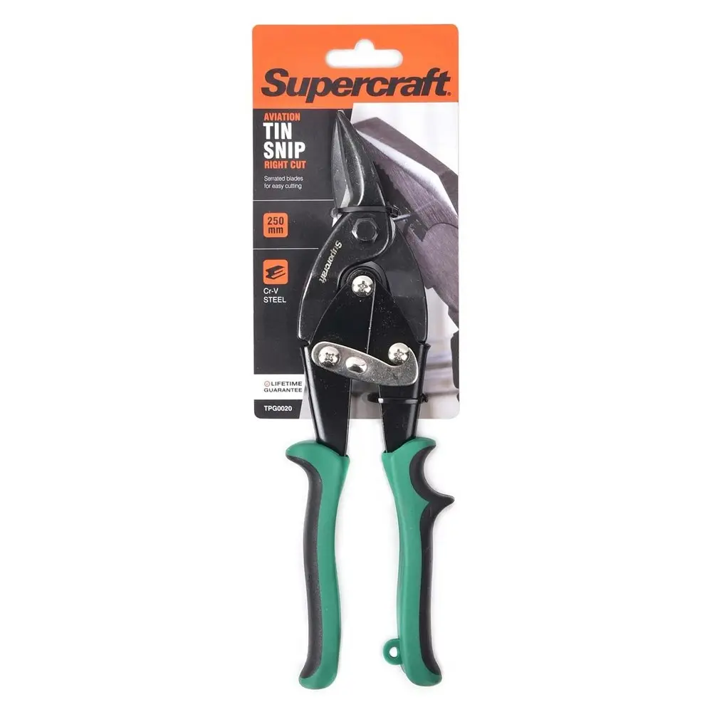 Supercraft Serated Blade Tin Snips Aviation Right Cut Metal Cutter Scissors - Hardware